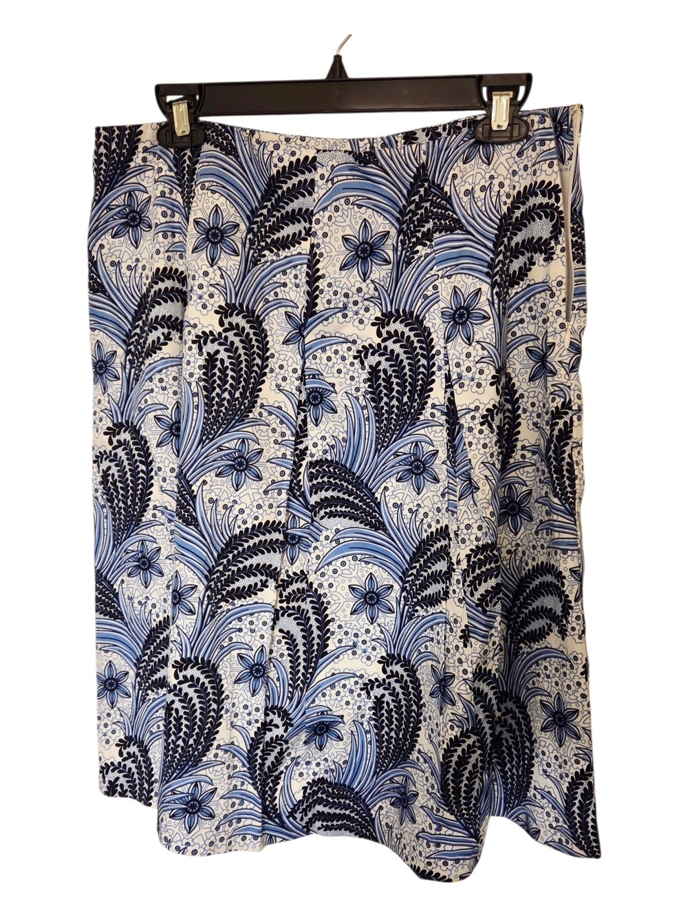 Talbots White Skirt with Blue Floral Print